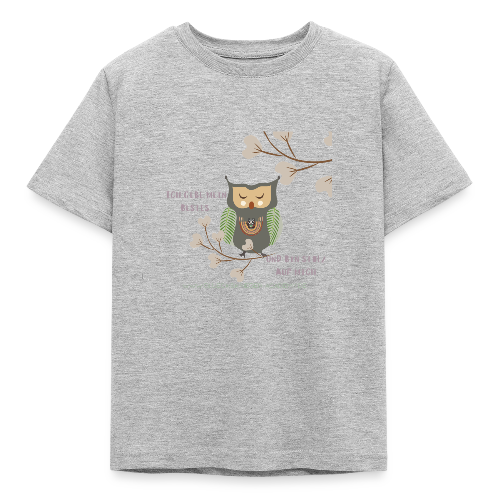 Glückskrieger Kinder T-Shirt – Ich gebe mein Bestes - heather grey