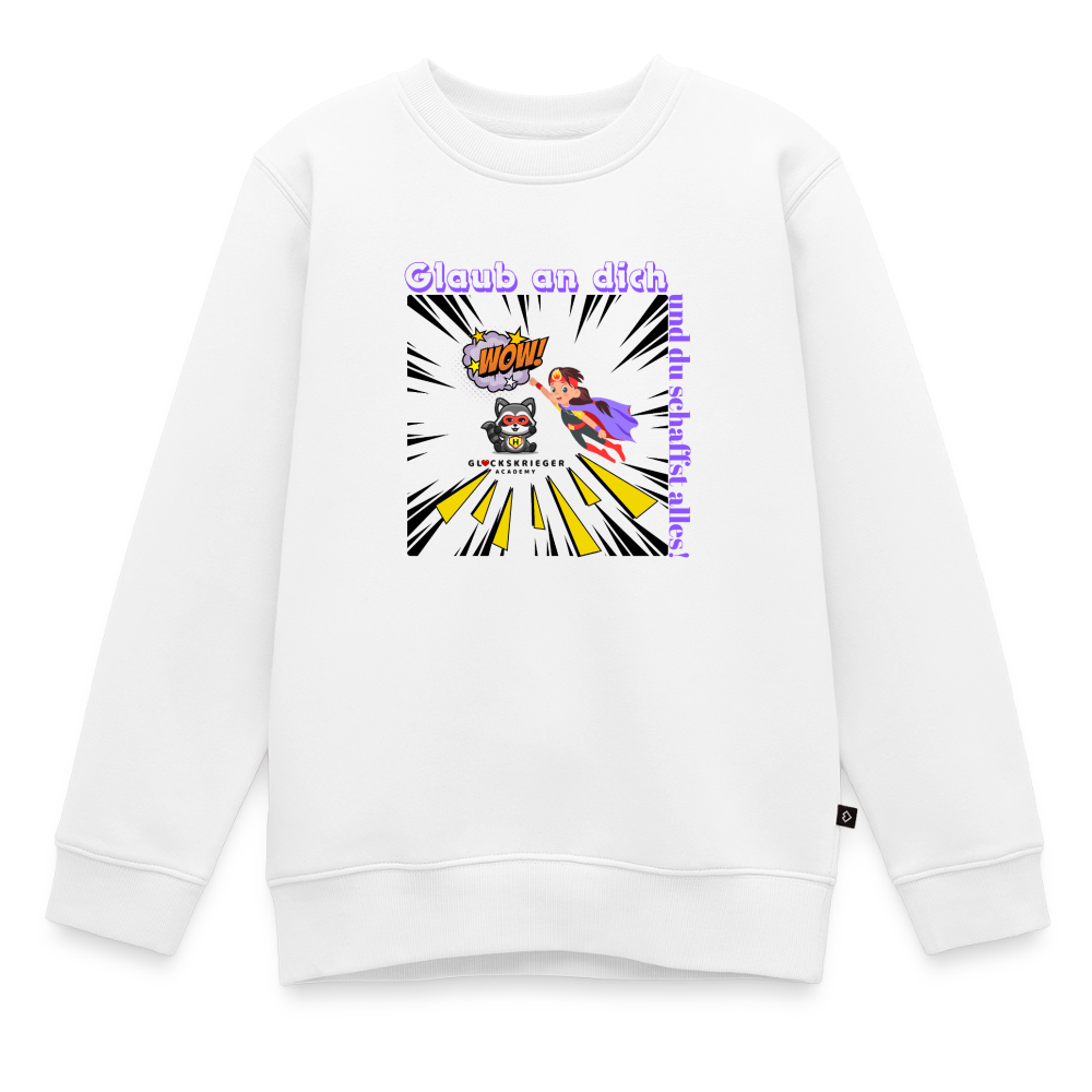 Glückskrieger Kinder Pullover– Glaub an dich - white