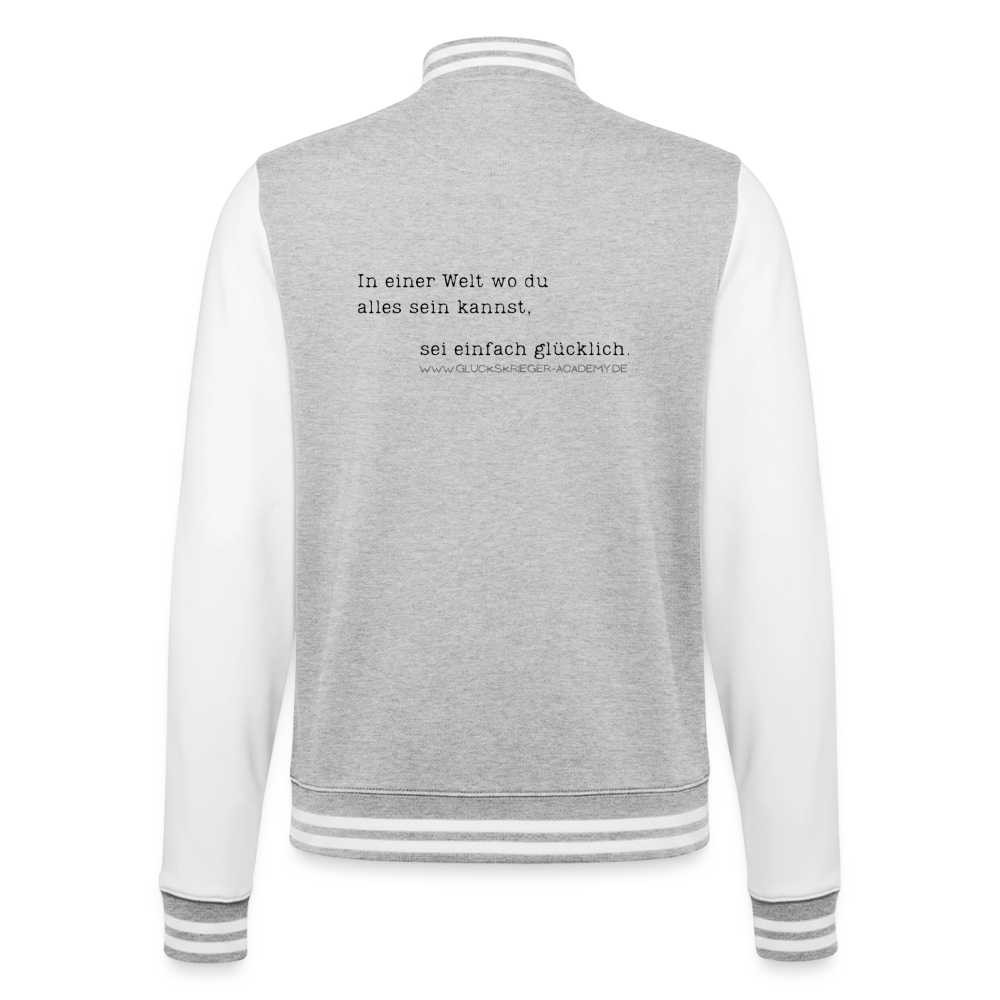 College Jacke – Glücklich - heather grey/white