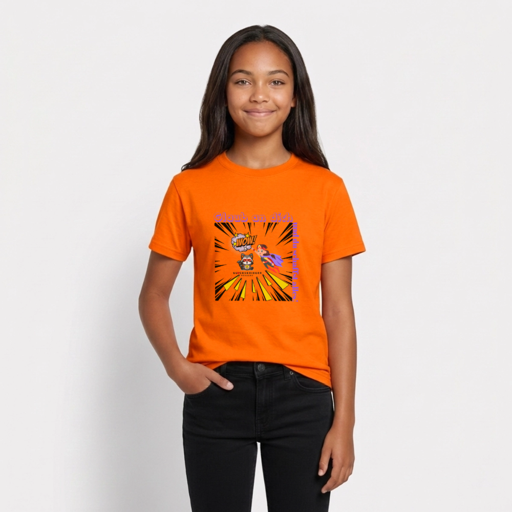 Glückskrieger T-Shirt für Teens– Glaub an dich - orange