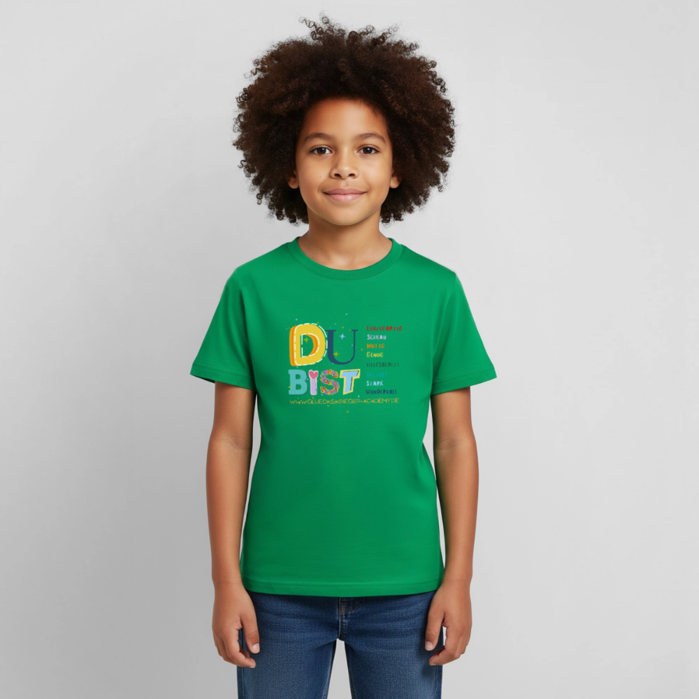 Glückskrieger Kinder T-Shirt – Du bist einzigartig & stark - kelly green