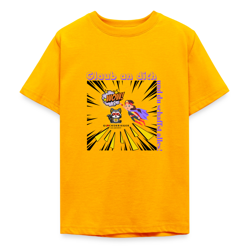Glückskrieger T-Shirt für Teens– Glaub an dich - gold