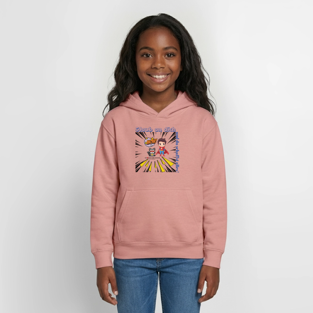 Glückskrieger Hoodie Teens– Glaub an dich - dusky rose