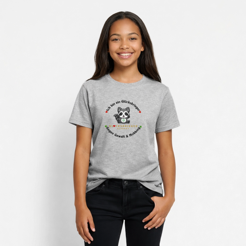 Glückskrieger T-Shirt für Teens – Stärke, Mut & Herz - heather grey