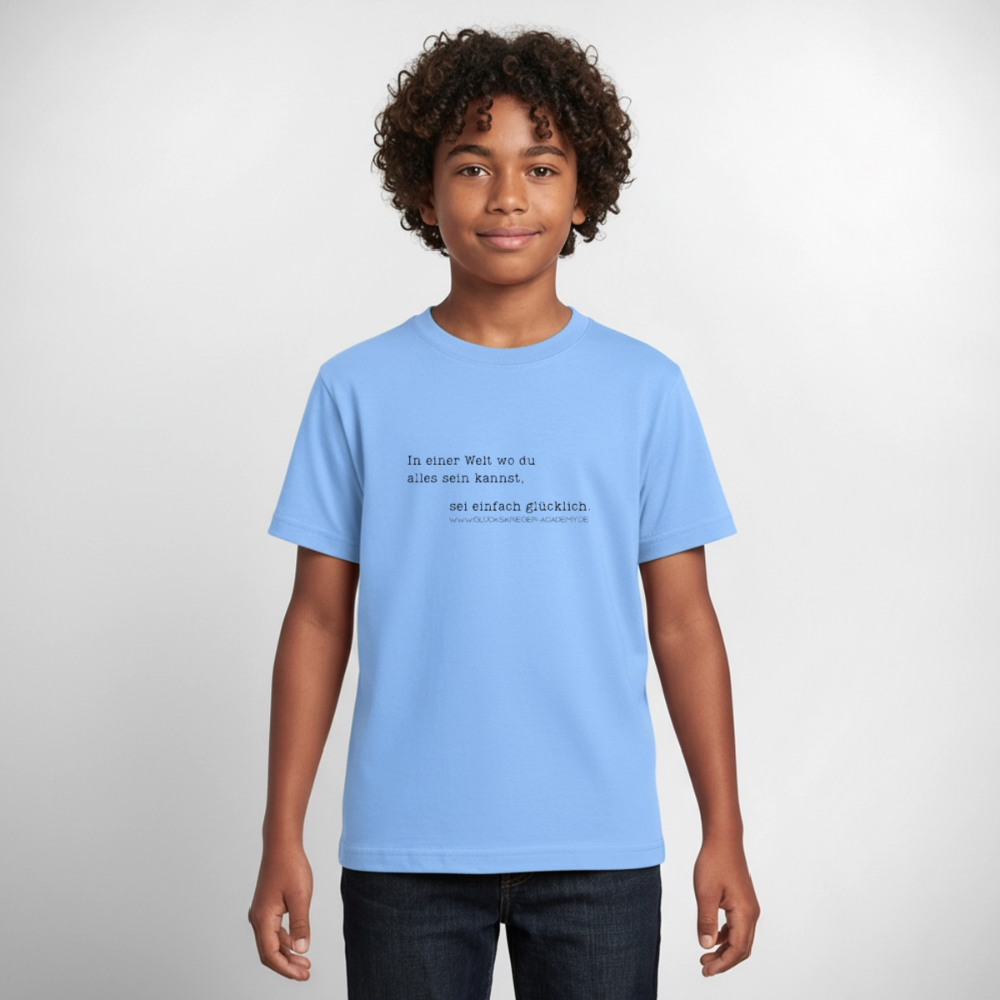 T-Shirt für Teens- Glücklich - sky blue