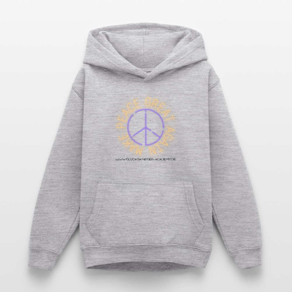 Glückskrieger Hoodie für Teens– Peace - light heather grey
