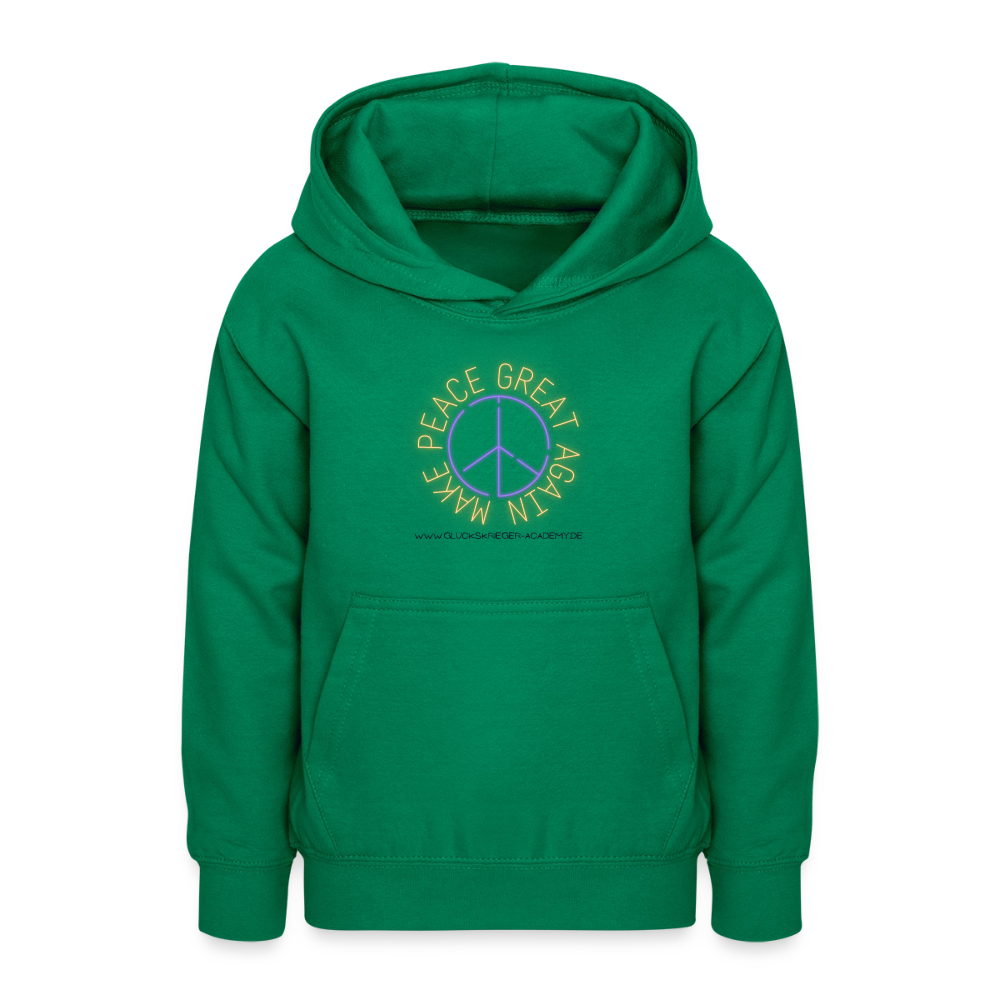 Glückskrieger Hoodie für Teens– Peace - kelly green