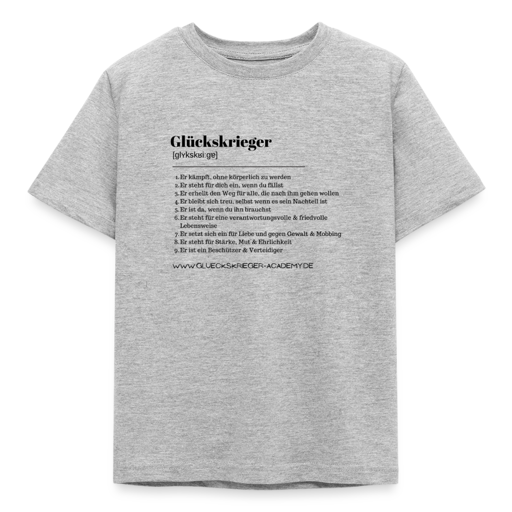Kinder Shirt - Definition Glückskrieger - heather grey