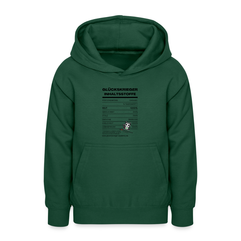 Glückskrieger Hoodie  für Teens– Inhaltsstoffe - bottle green