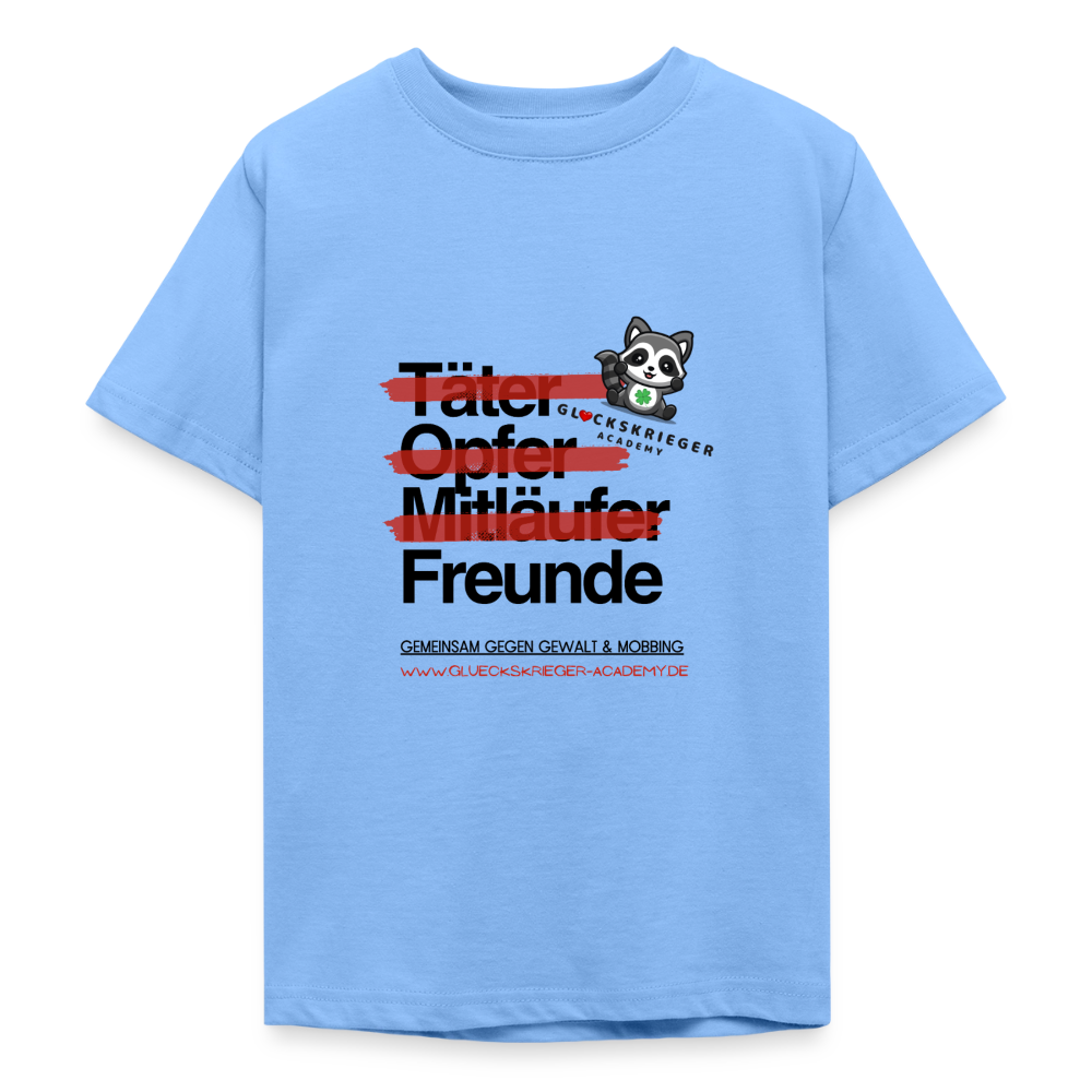 Glückskrieger T-Shirt für Teens– Freunde statt Täter & Opfer - sky blue