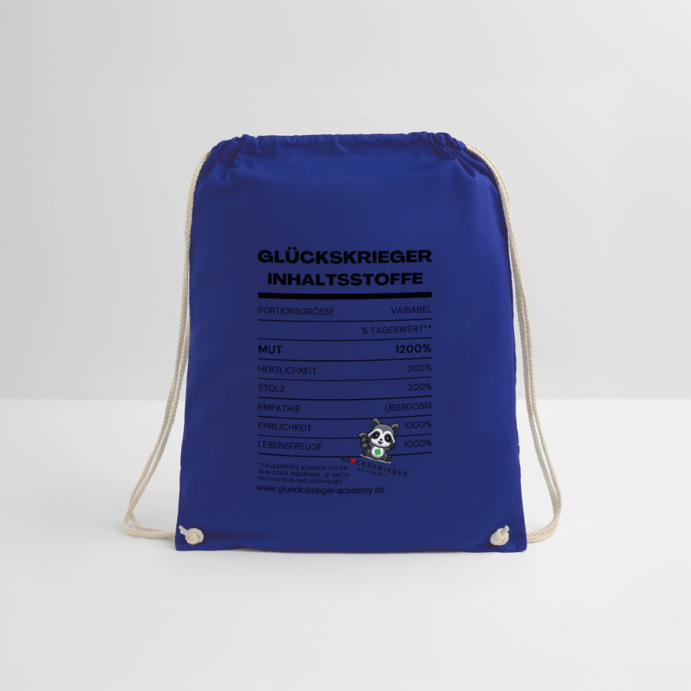 Glückskrieger Turnbeutel – Stärke für unterwegs - royal blue