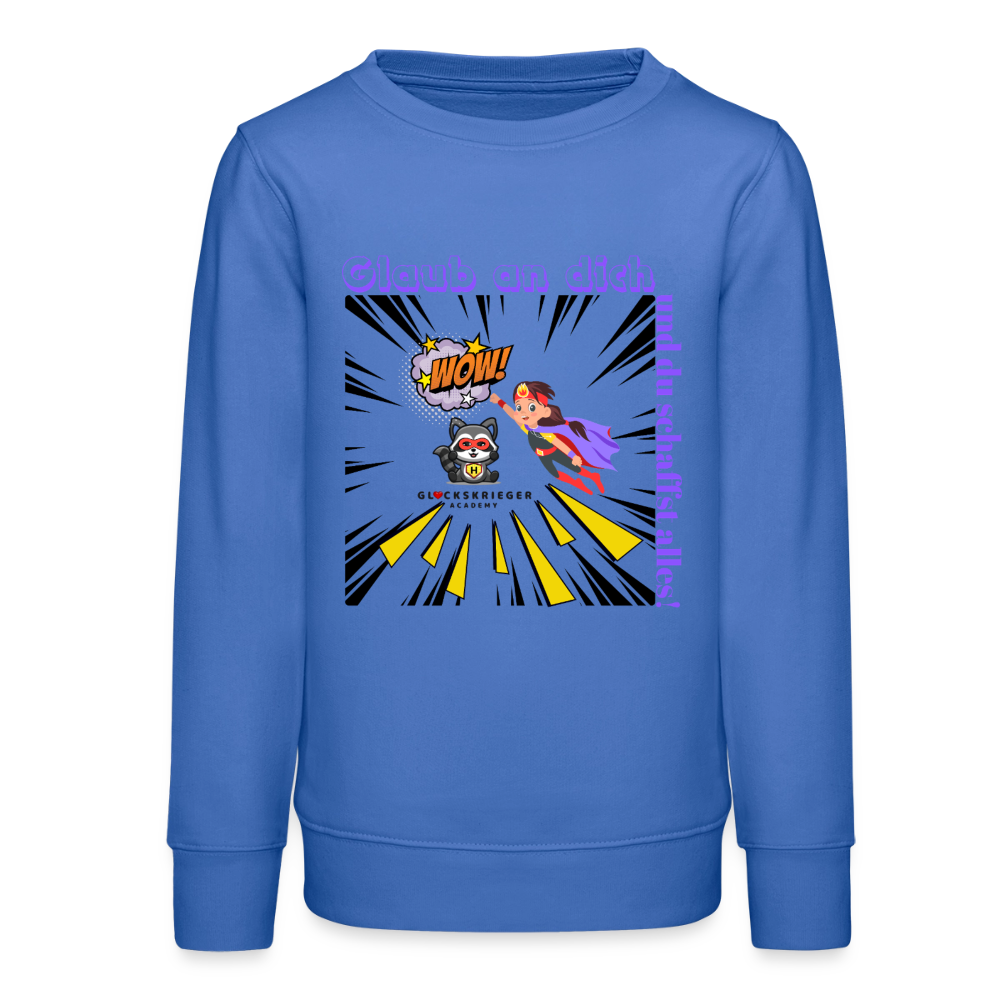 Glückskrieger Teens Pullover – Glaub an dich - carolina blue