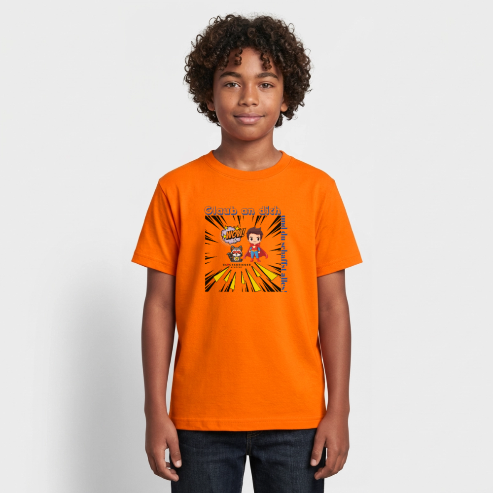 Glückskrieger T-Shirt für Teens– Glaub an dich - orange