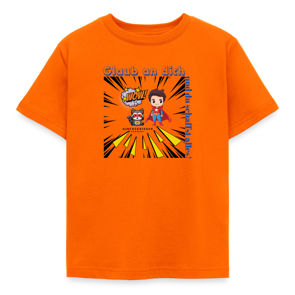 Glückskrieger Kinder T-Shirt – Glaub an dich - orange