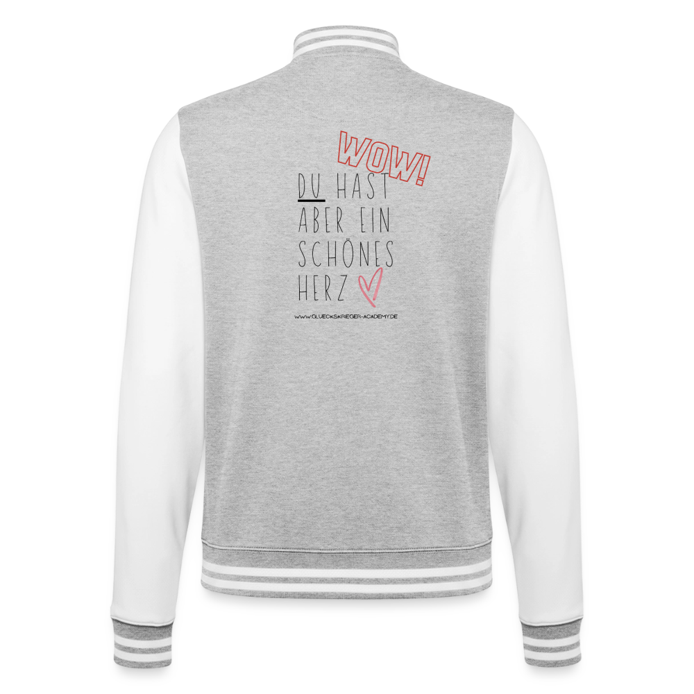 College Jacke –Herz - heather grey/white