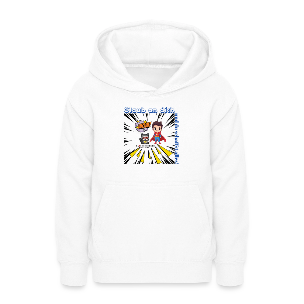Glückskrieger Hoodie Teens– Glaub an dich - white