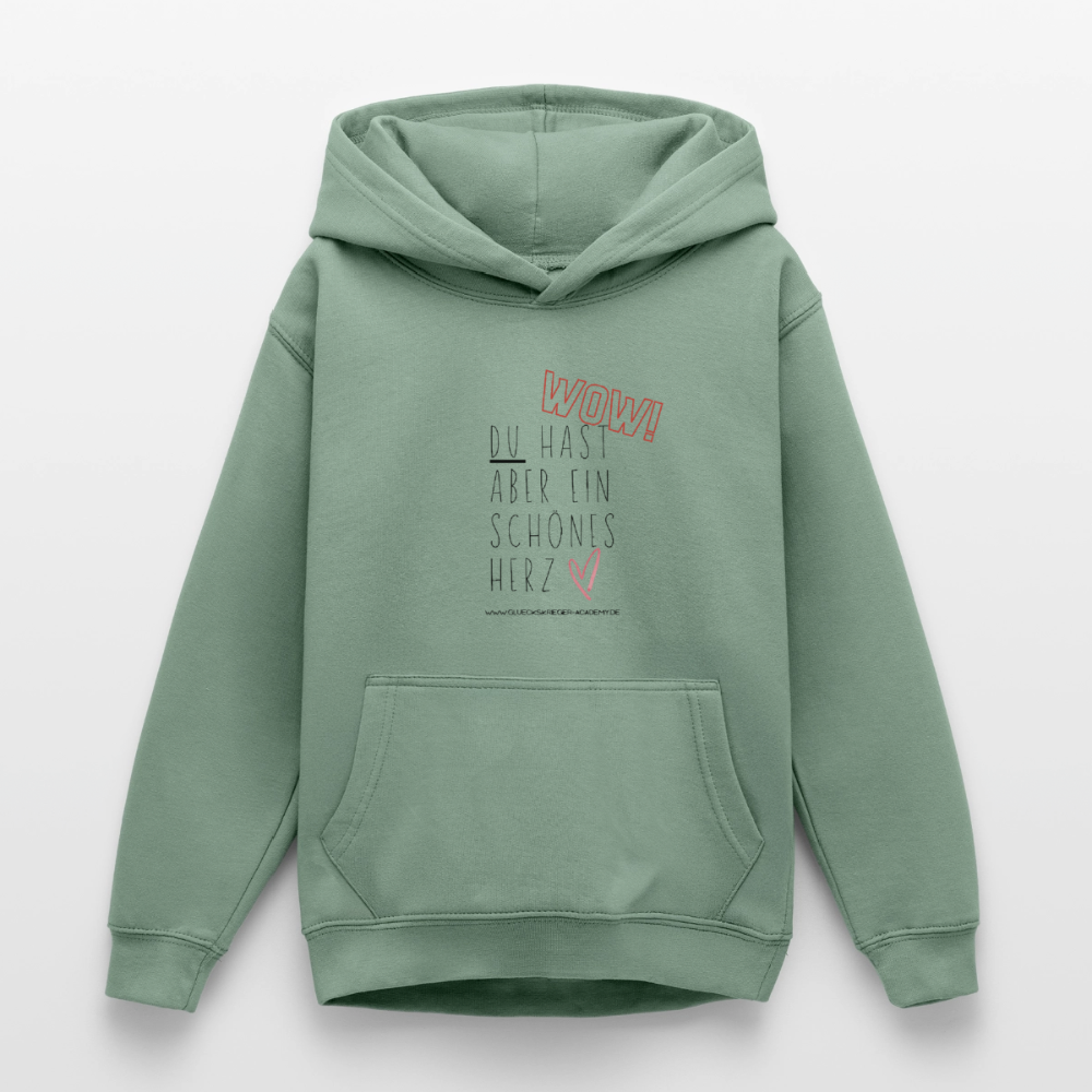 Glückskrieger Hoodie  für Teens– Herz - steel green