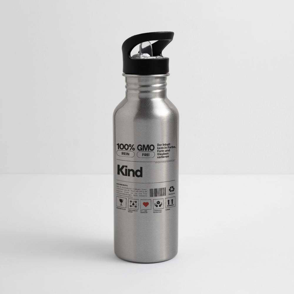 Glückskrieger Trinkflasche – Stark durch den Tag - silver