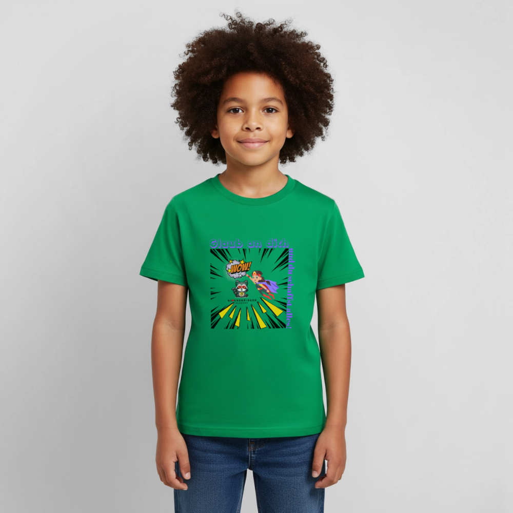 Glückskrieger Kinder T-Shirt – Glaub an dich - kelly green