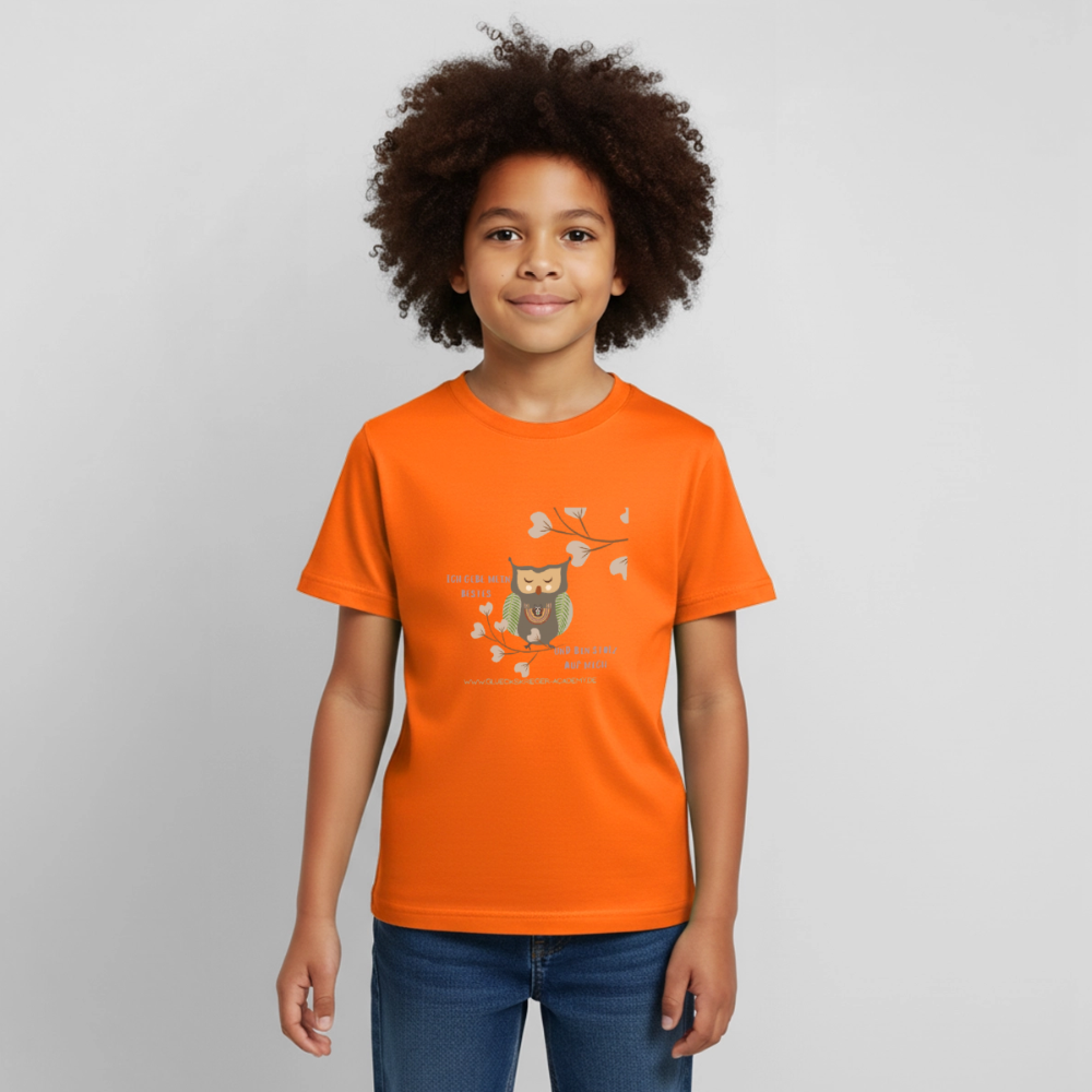 Glückskrieger Kinder T-Shirt – Ich gebe mein Bestes - orange
