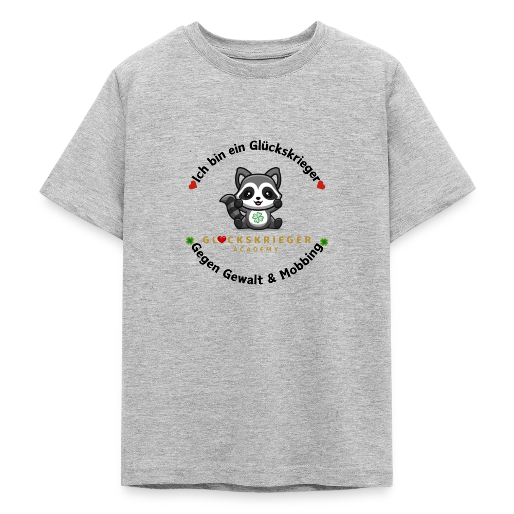 Glückskrieger T-Shirt für Teens – Stärke, Mut & Herz - heather grey