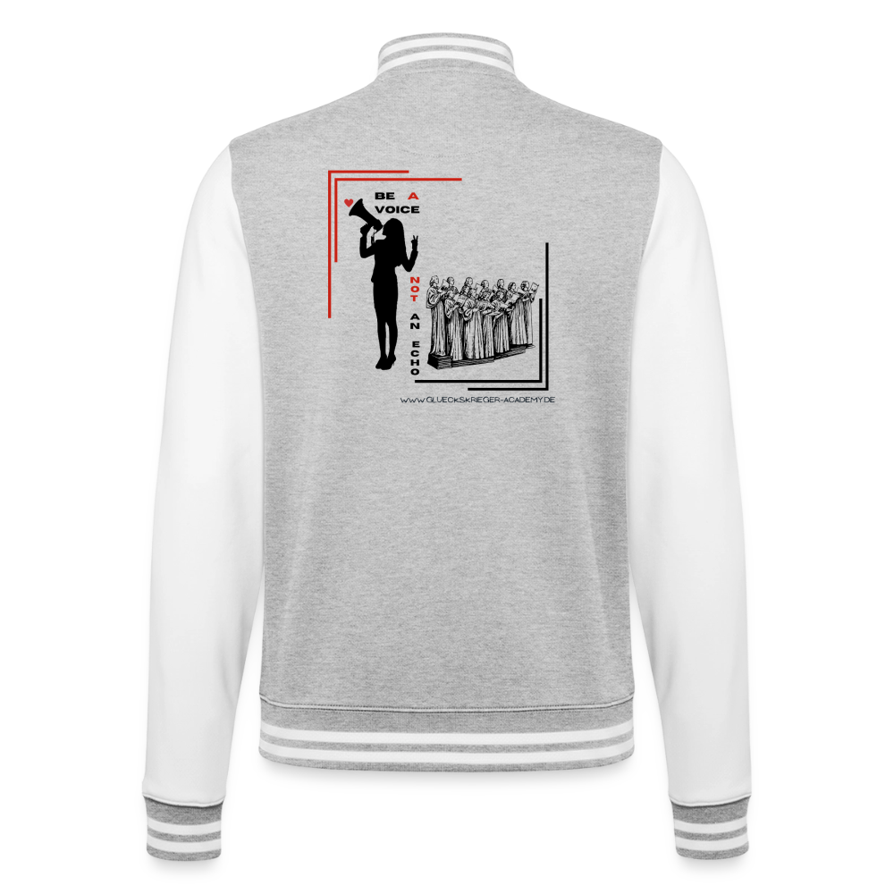 College Jacke – Be a voice - heather grey/white
