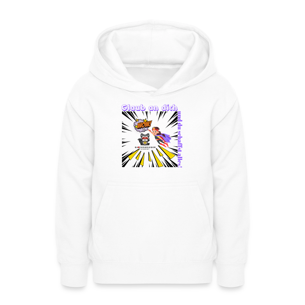 Glückskrieger Hoodie für Teens– Glaub an dich - white