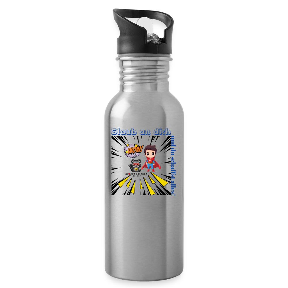 Glückskrieger Trinkflasche – Stark durch den Tag - silver