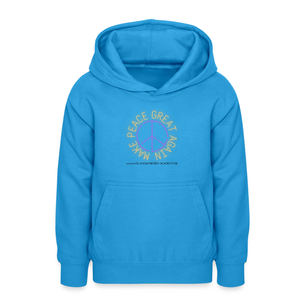 Glückskrieger Hoodie für Teens– Peace - sea blue