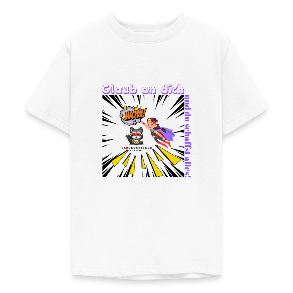 Glückskrieger T-Shirt für Teens– Glaub an dich - white