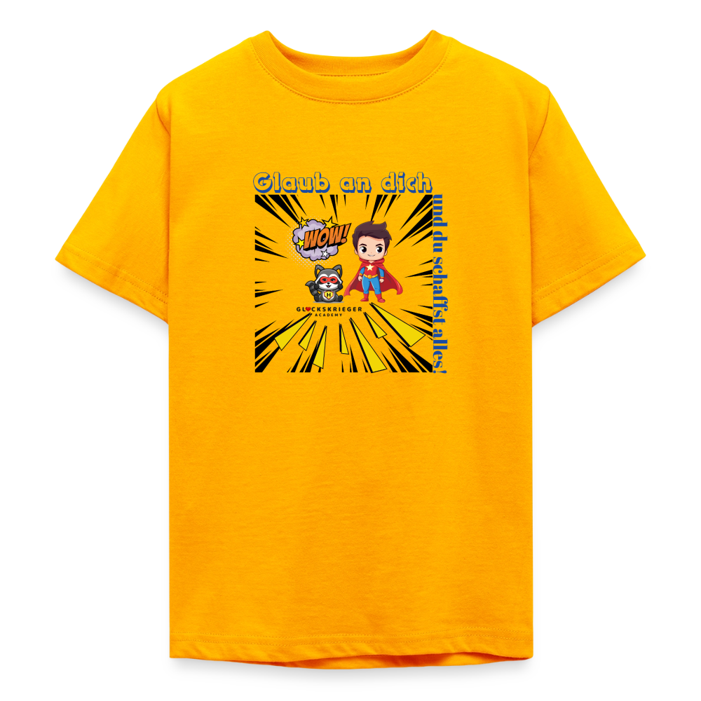 Glückskrieger T-Shirt für Teens– Glaub an dich - gold