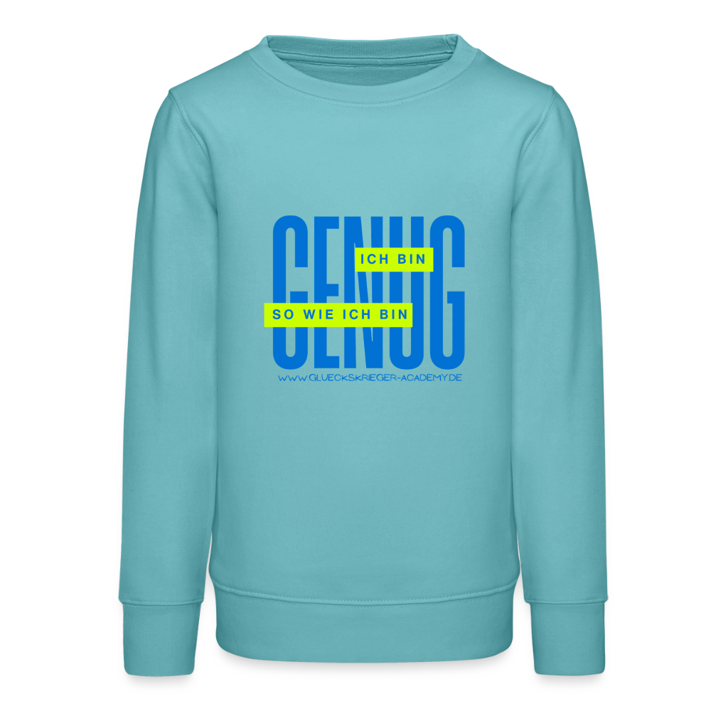 Glückskrieger Teens Pullover – Genug - pastel turquoise