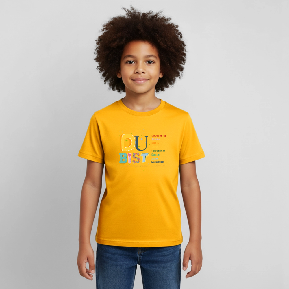Glückskrieger Kinder T-Shirt – Du bist einzigartig & stark - gold