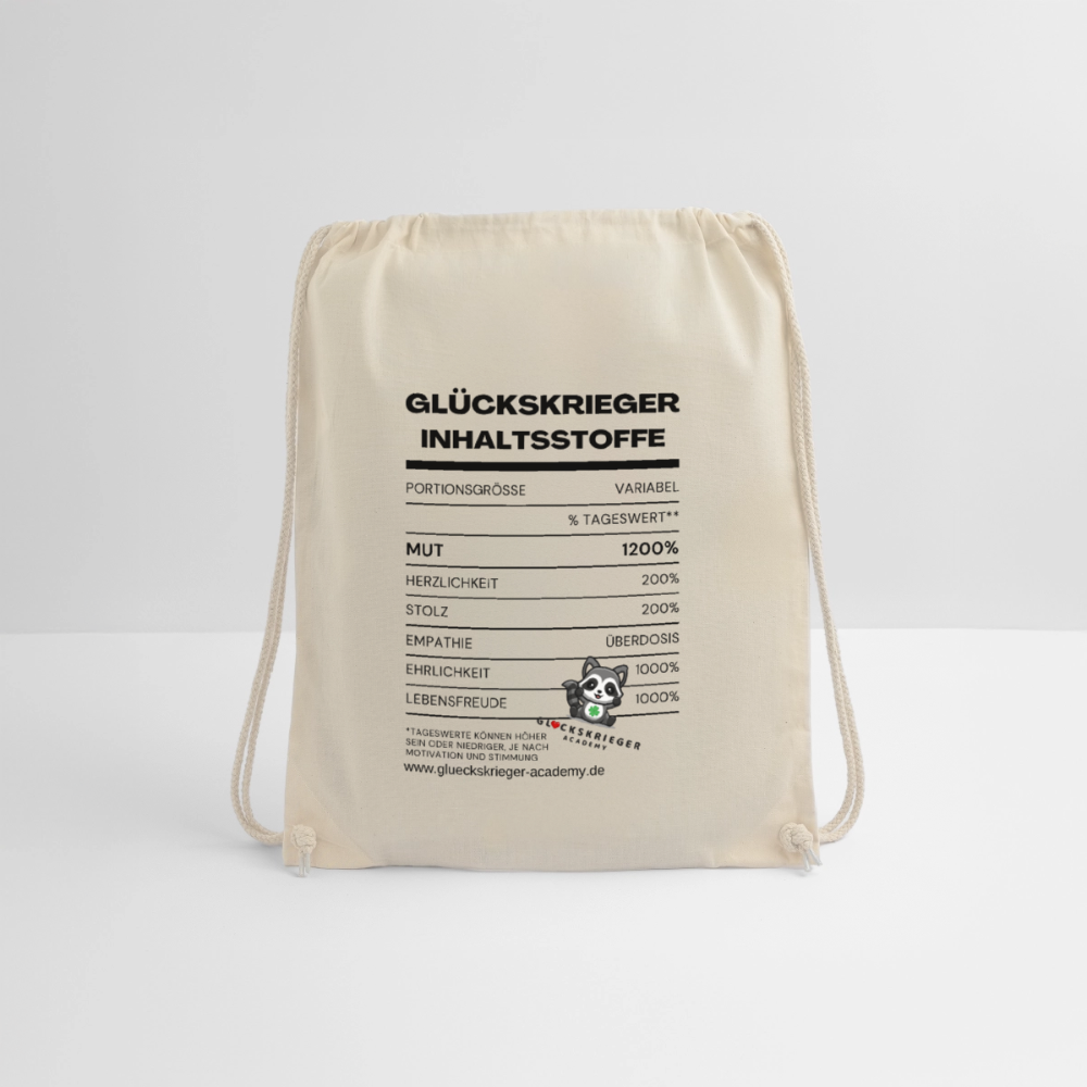 Glückskrieger Turnbeutel – Stärke für unterwegs - nature