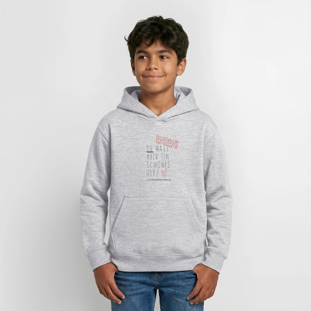 Glückskrieger Hoodie  für Teens– Herz - light heather grey