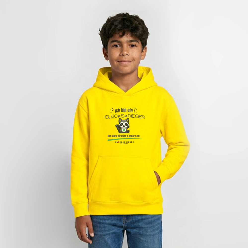 Glückskrieger Hoodie für Teens – Ich bin... - yellow