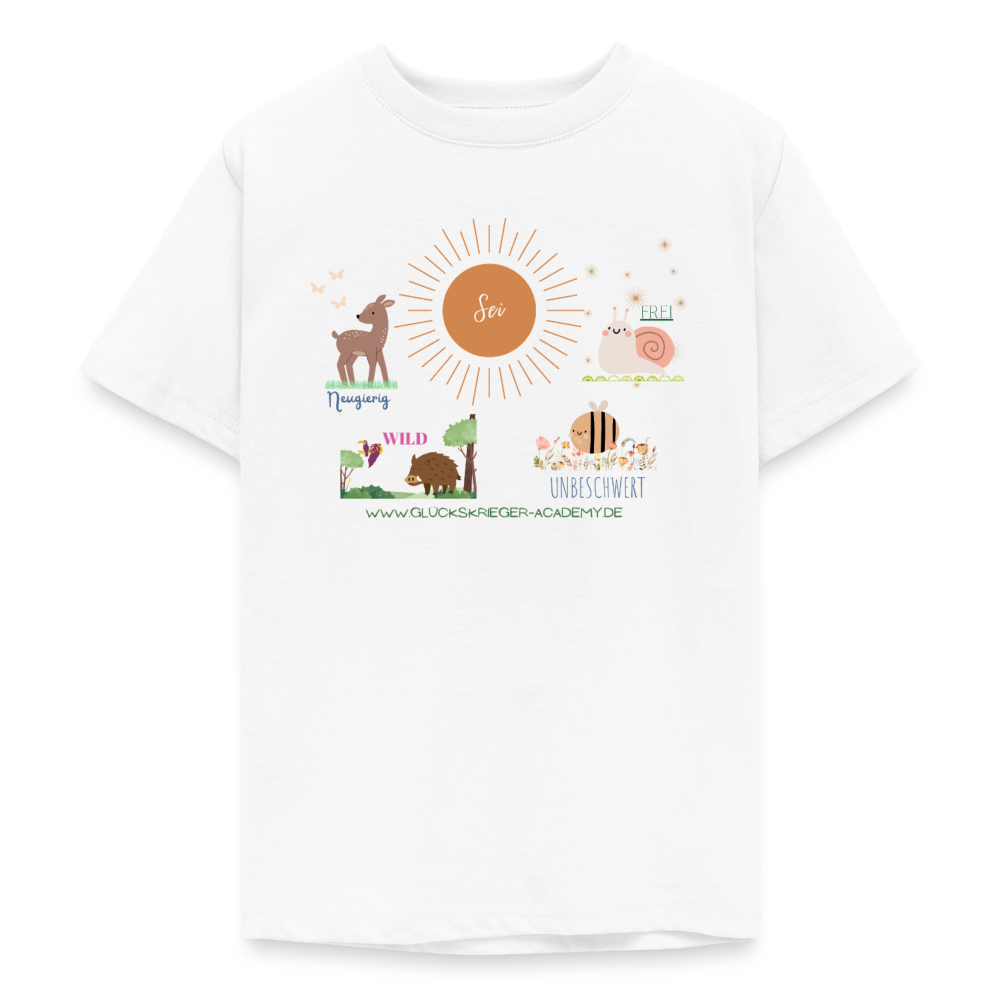 Glückskrieger T-Shirt für Teens – Sei mutig, frei & unbeschwert - white