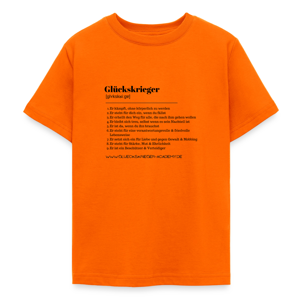 T- Shirt für Teens- Definition Glückskrieger - orange