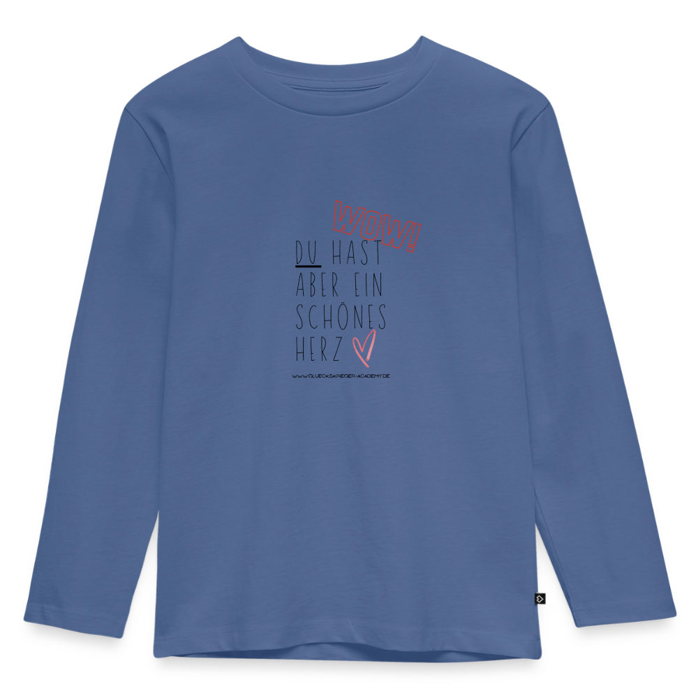 Langarmshirt für kleine Glückskrieger-Herz - stone blue
