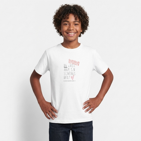 T-Shirt für Teens- Herz - white