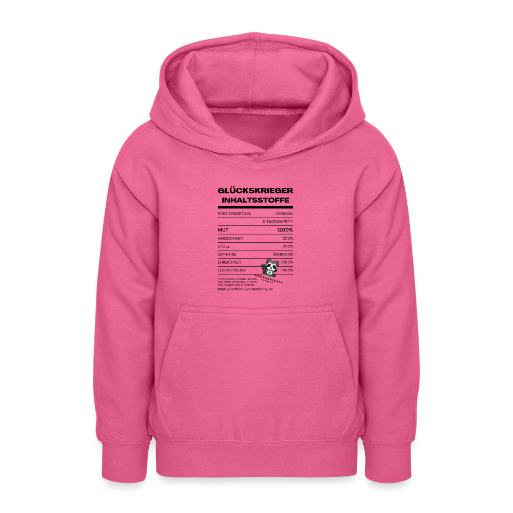 Glückskrieger Hoodie  für Teens– Inhaltsstoffe - pink