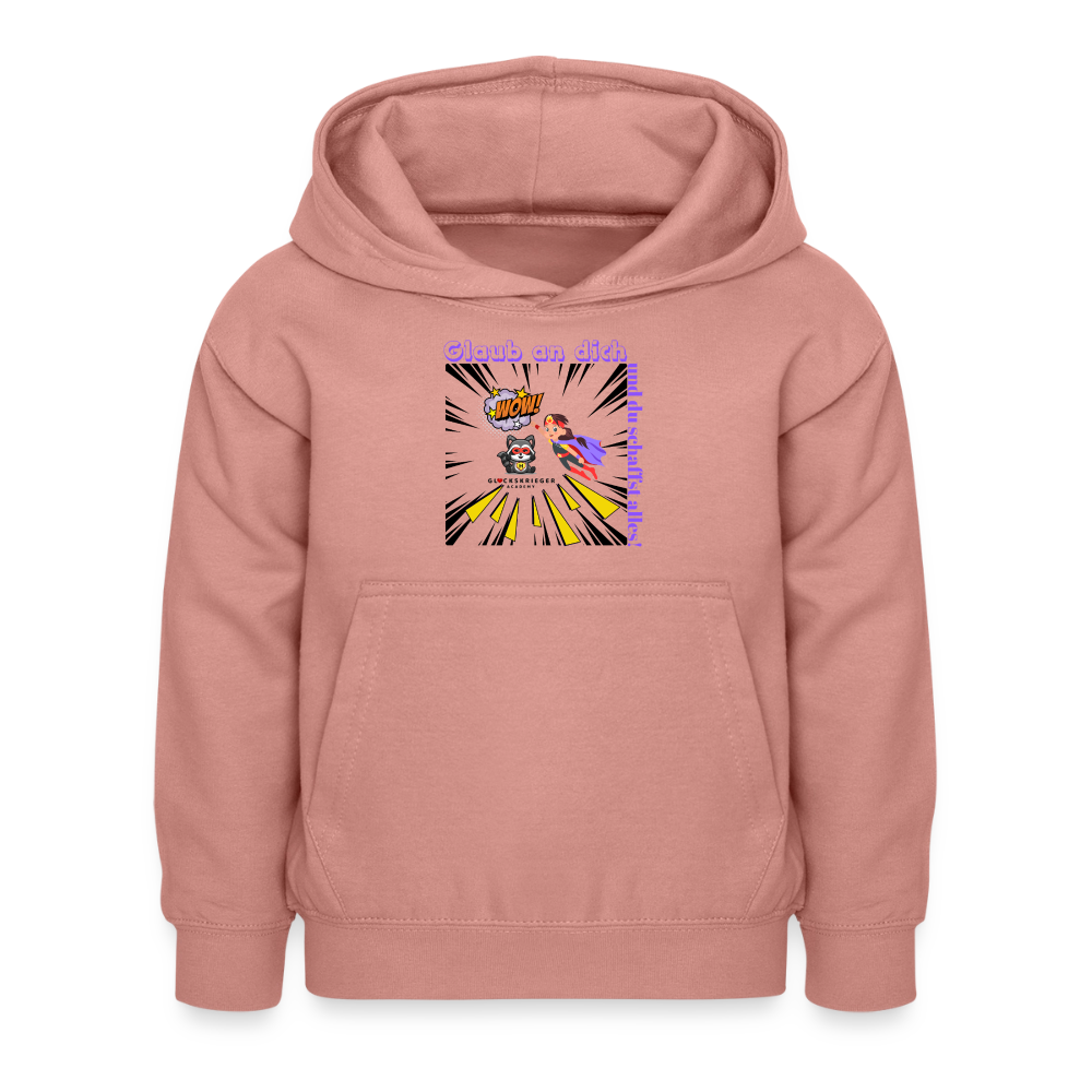 Glückskrieger Hoodie – Stark & Mutig - dusky rose