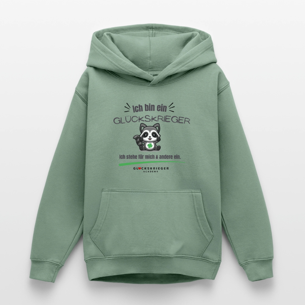 Glückskrieger Hoodie für Teens – Ich bin... - steel green