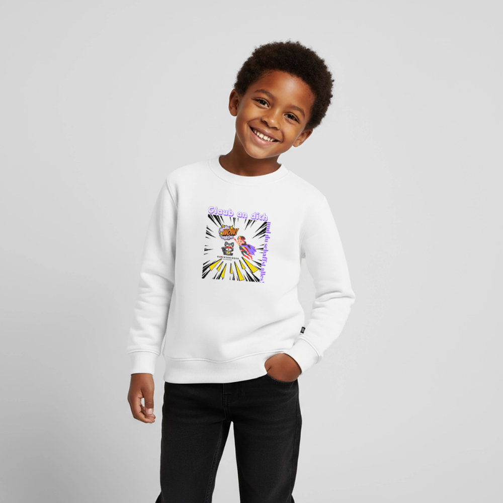 Glückskrieger Kinder Pullover– Glaub an dich - white
