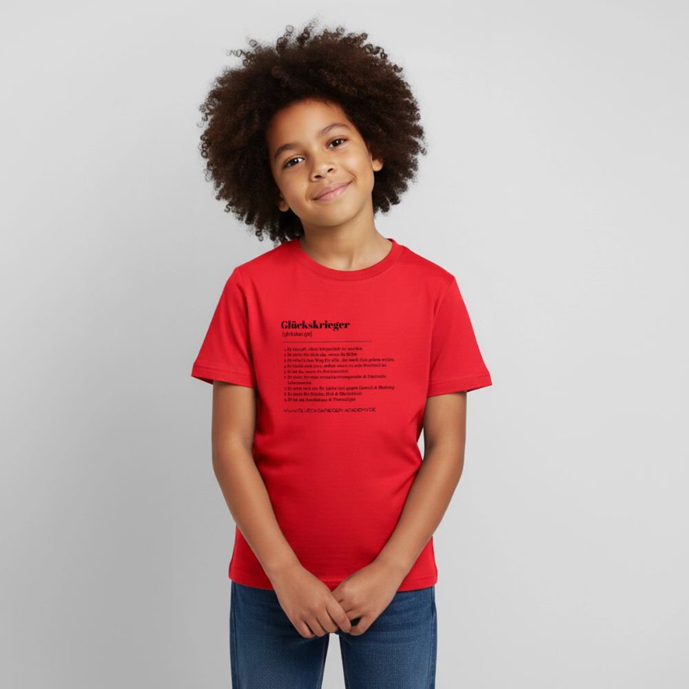 Kinder Shirt - Definition Glückskrieger - red