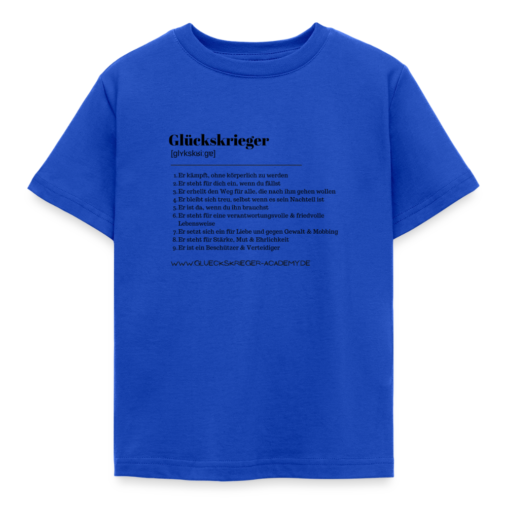 Kinder Shirt - Definition Glückskrieger - royal blue