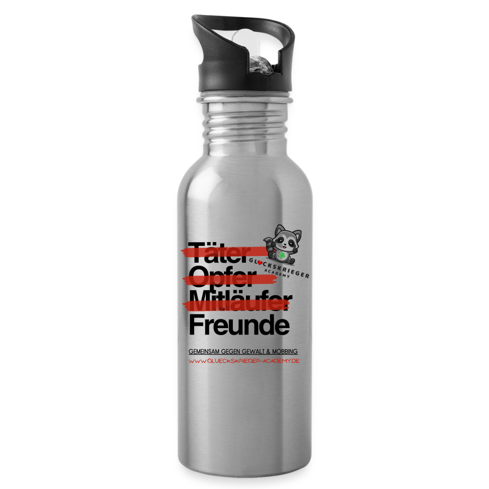 Glückskrieger Trinkflasche – Stark durch den Tag - silver