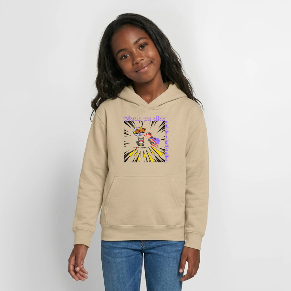 Glückskrieger Hoodie für Teens– Glaub an dich - sand