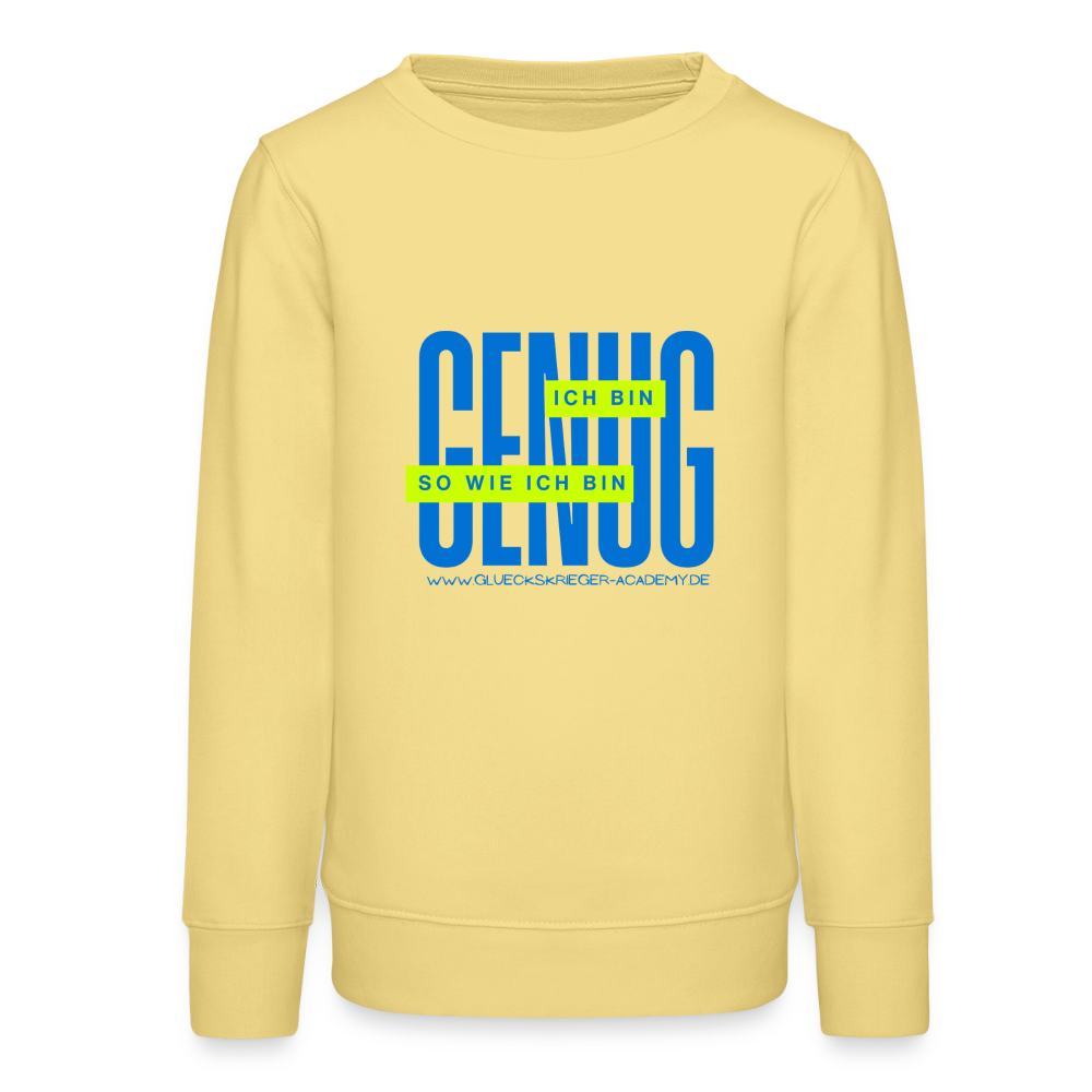 Glückskrieger Teens Pullover – Genug - viva yellow 