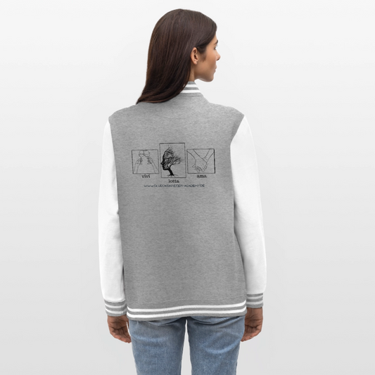 College Jacke – vivi,lotta,ama - heather grey/white